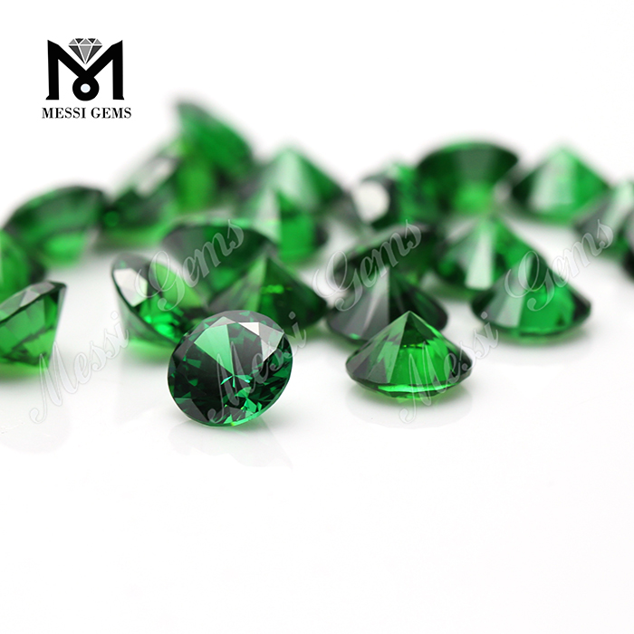 Wholesale Green CZ Loose Gemstone Round 8mm Synthetic Cubic Zirconia Stone