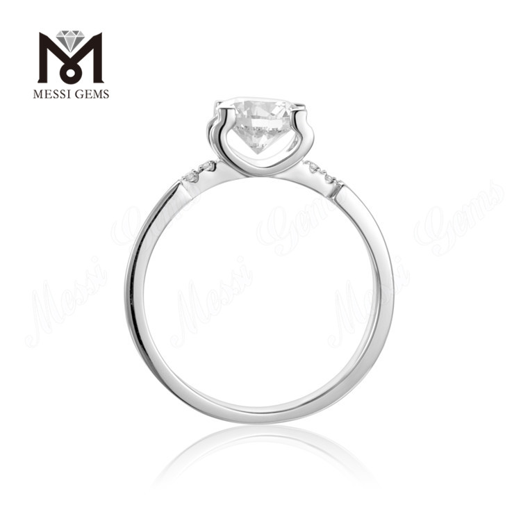 Wuzhou Factory Price Rings Manufacturer 925 Sterling Silver Ring 1ct Moissanite Diamond Ring
