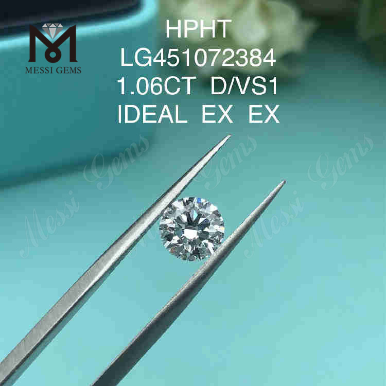 1.06ct D man made diamond VS RD loose lab grown diamond HPHT