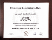 IGI polished diamond grader certificates