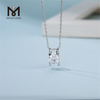 Wuzhou Factory 6.5mm Colorless Moissanite Pendant Necklace in 925 silver