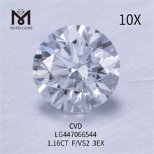 1.16 carat F VS2 Round BRILLIANT EX Cut lab diamonds CVD