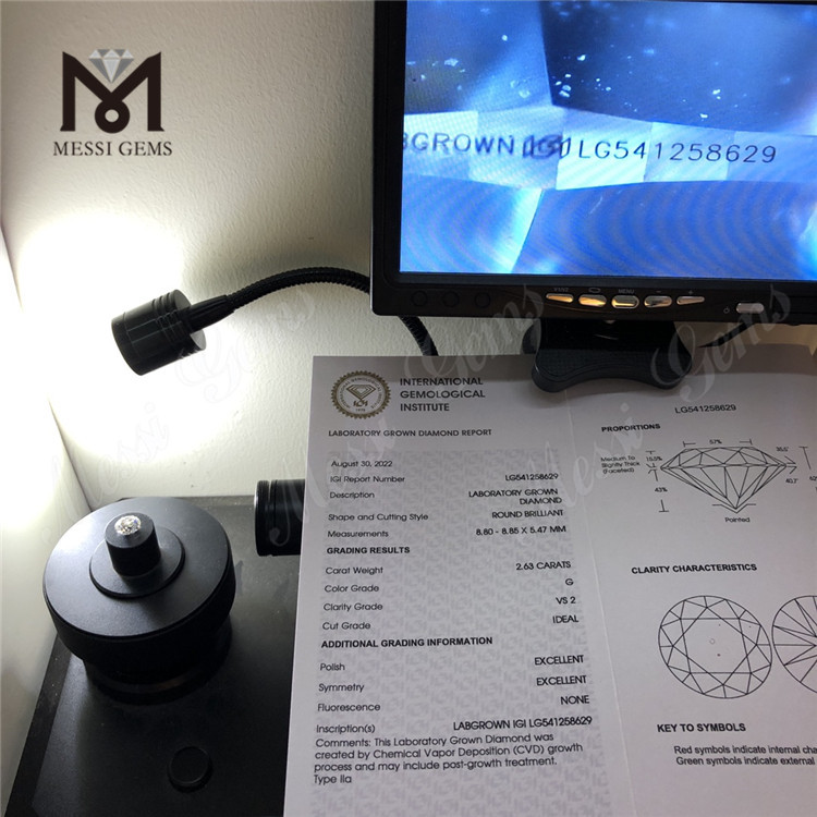 2.63CT G VS2 round vs loose lab diamond 2ct loose lab diamond IGI