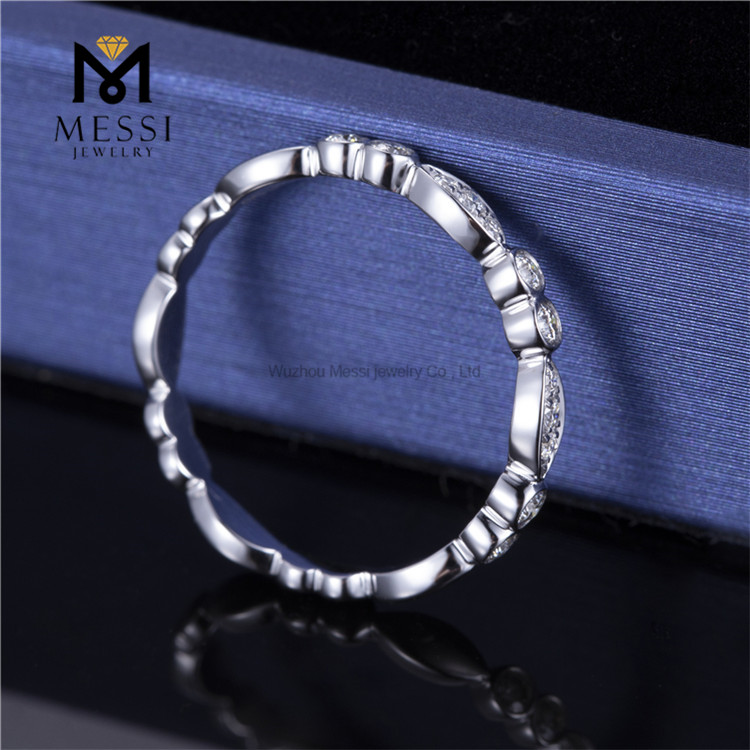18K Gold Bezel Set Moissanite Ring White Gold Moissanite engagement rings for women