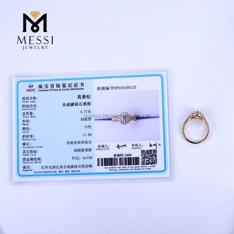 white gold yellow 14K 18K Gold flower shape fashion HPHT Lab Craeted Diamond Ring