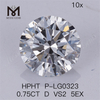 0.75CT HPHT man made diamond D VS2 5EX Lab Diamonds 