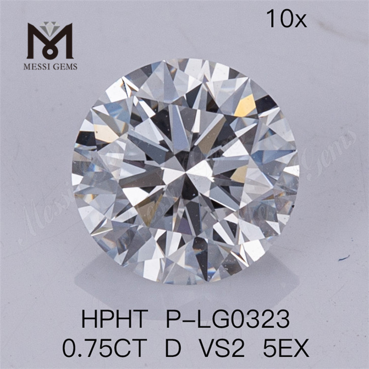 0.75CT HPHT man made diamond D VS2 5EX Lab Diamonds 