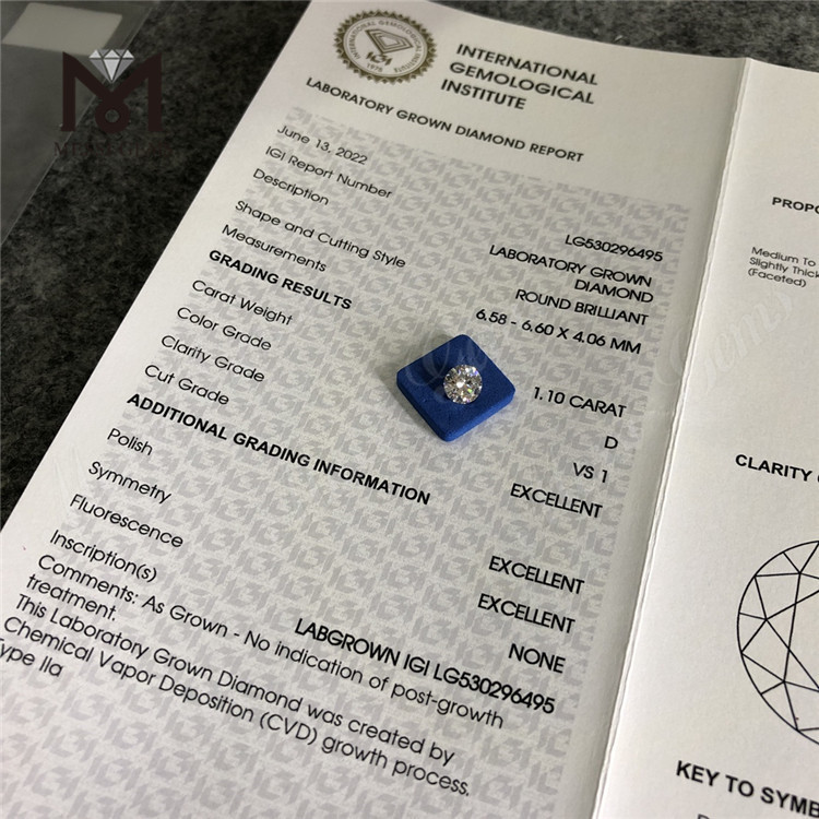1.10 Ct D Best Sell Loose Lab Diamond Round Cvd Diamond Wholesale