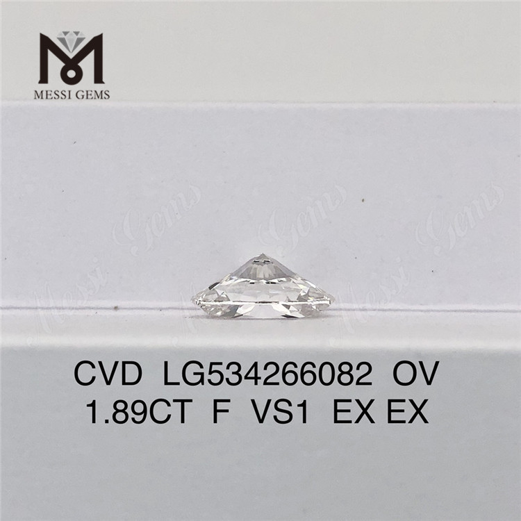 1.89ct F oval lab diamond VS1 ov white loose man made diamonds on sale