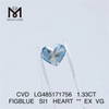 1.33CT FIGBLUE SI1 HEART lab grown diamond suppliers CVD LG485171756