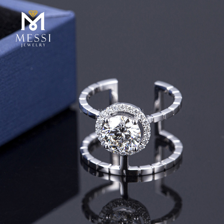 1.14CT 18K GPLD Fashion Widding Women Femmes Gift Bijoux en or Def Moissanite Diamond Ring