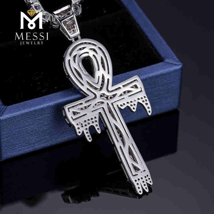 Hot selling custom silver cross hip hop jewelry men pendant
