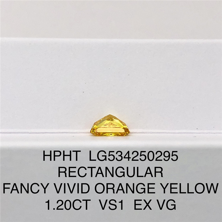 1.20ct Yellow Lab Diamond VS1 RECTANGULAR Cut lab diamond on sale LG534250295
