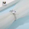  Classic 6 Prong Setting 925 Silver 6.5mm 1 Carat Moissanite Engagement Ring