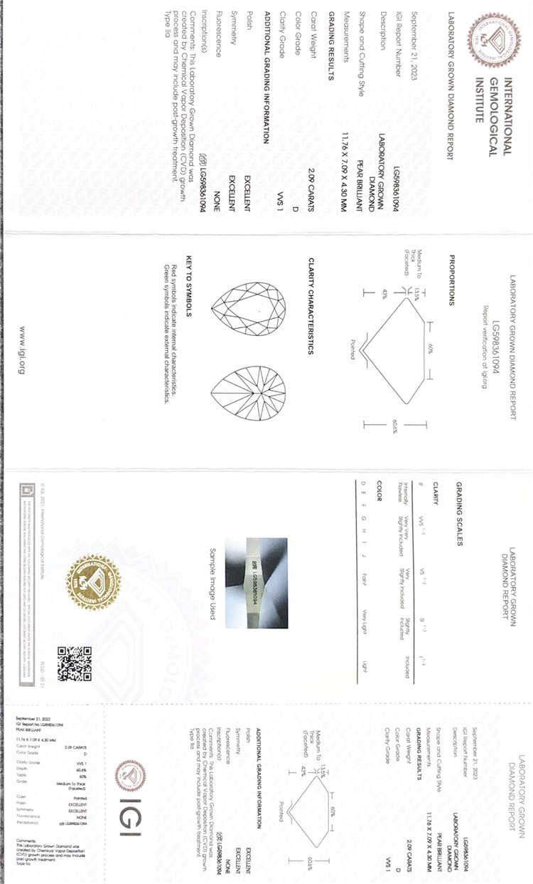 2ct cvd diamond certificate