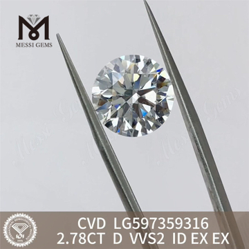 2.78CT D VVS2 ID EX EX cvdダイヤモンド価格表丨Messigems