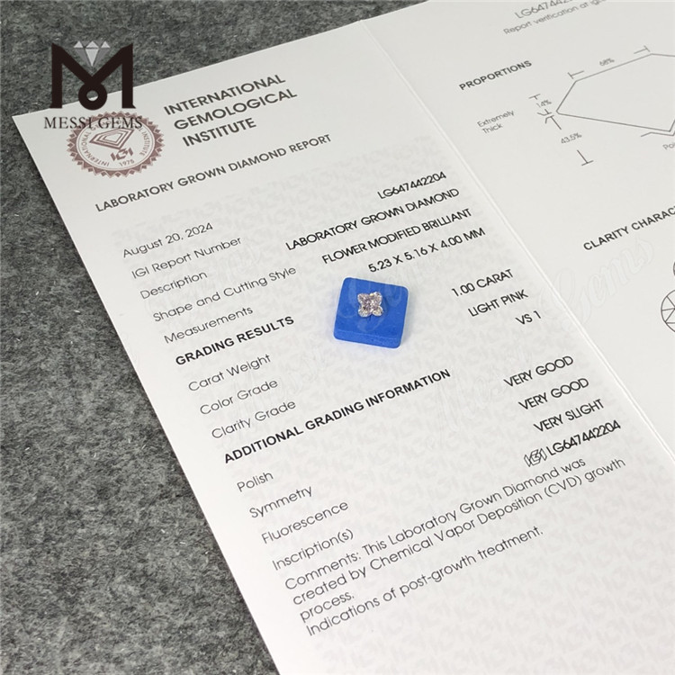 1.00ct lux rosea flos figura solve crevit Diamond Vs1 CVD LG647442204