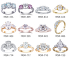 18k rose gold woman engagement wedding jewelry three stone diamond ring