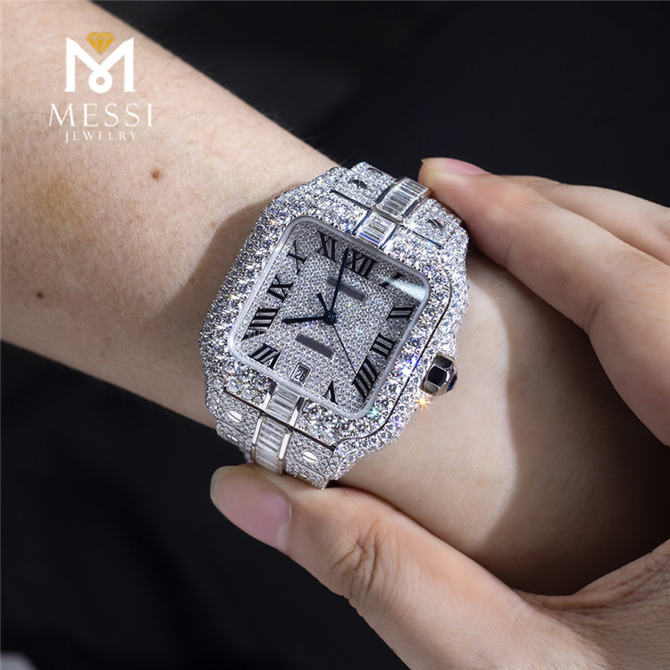Gold White Reloj Moissanite barato