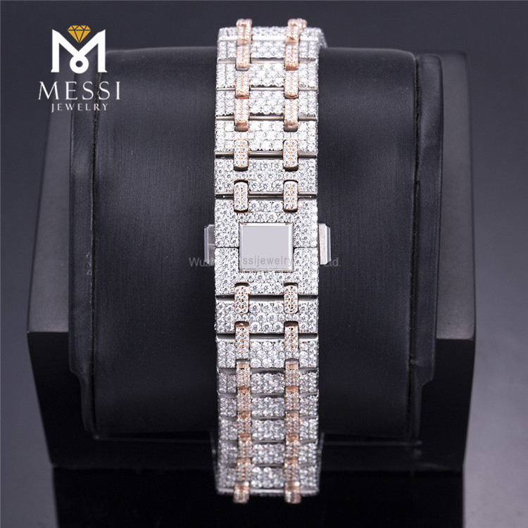men gold moissanite watch