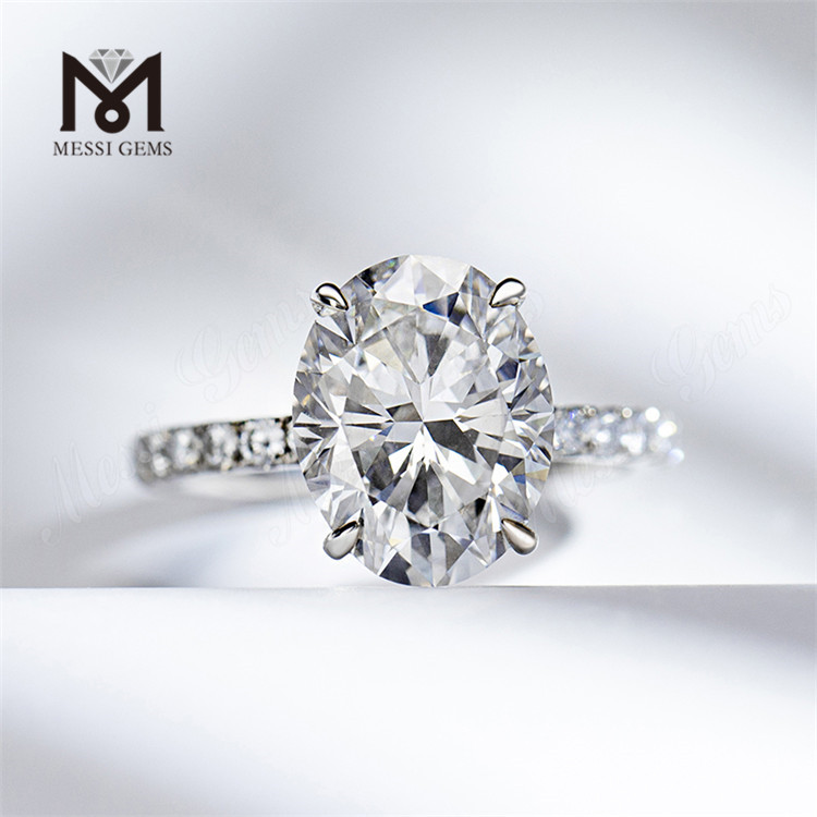 Luxury 4 carat lab grown diamond oval cut engagement rings