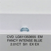 2.01CT Em Fancy Intense Blue Lose Lose Diamond CVD LG611353655 