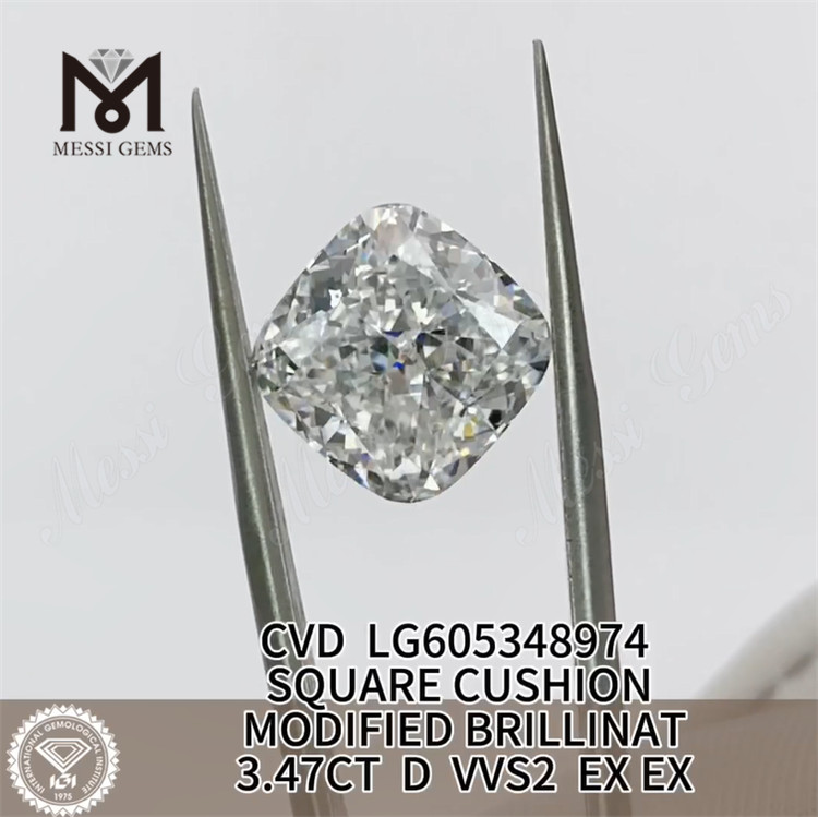 3.47CT D VVS2 CUSHION IGI Certified Diamonds VVS Unveiling the Sparkle of VVS Quality丨Messigems LG605348974 