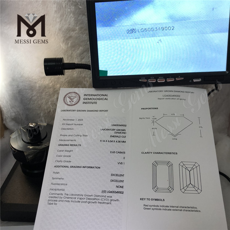 2.63CT E VVS1 EM IGI certificate for diamond CVD for Designers丨Messigems LG605349002