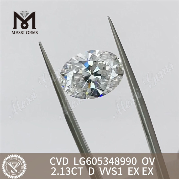 2.13CT D VVS1 IGI Certified Diamonds OVAL CVD Green Edge丨Messigems LG605348990