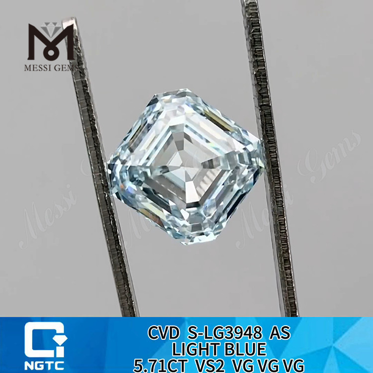 5.71CT VS2 AS LIGHT BLUE synthetic diamonds for sale 丨Messigems CVD S-LG3948 
