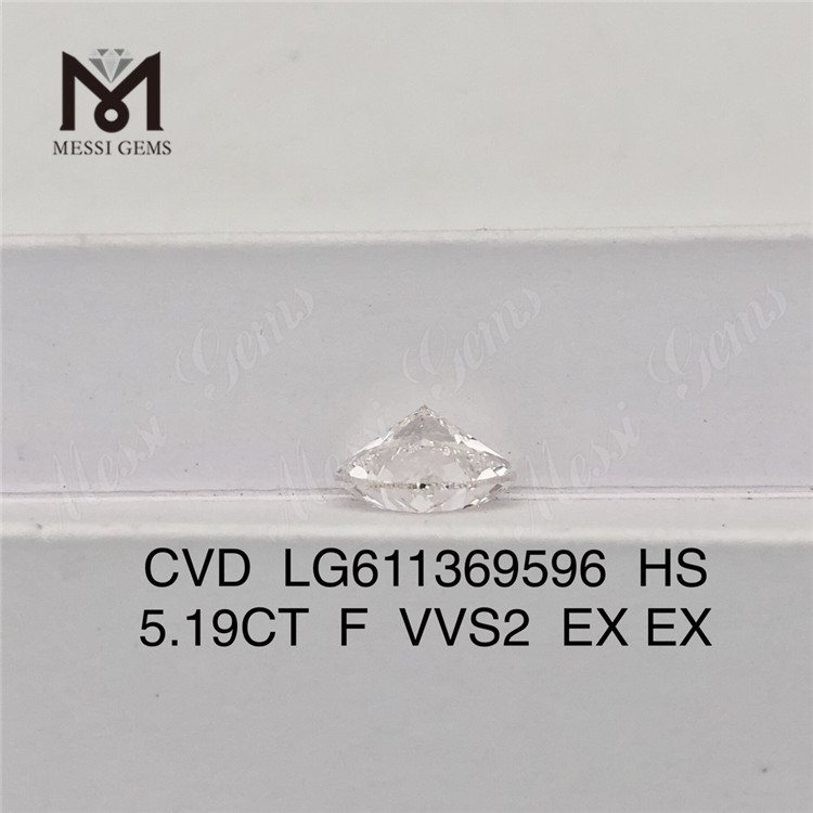 5.19CT F HS VVS2 CVD best price on lab grown diamonds LG611369596丨Messigems