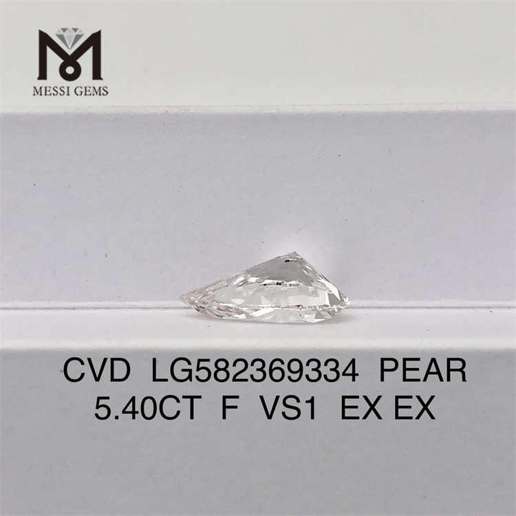 5.40CT F VS1 PEAR cut CVD Diamond LG582369334 