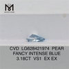 3.18CT VS1 PEAR Shape CVD Diamond FANCY INTENSE BLUE LG628421974 