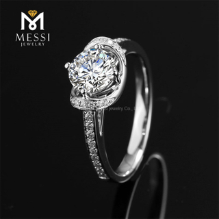 1 carat 4 prongs white gold moissanite gold ring for women