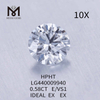 0.58CT white E/VS1 round best lab made diamonds IDEAL