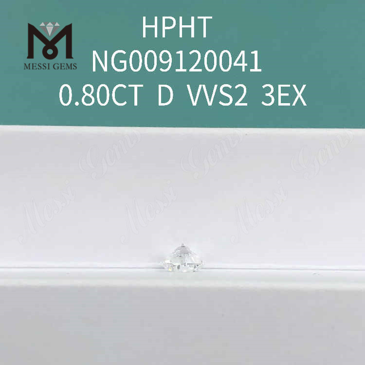 0.80CT D white round lab grown diamond VVS2 3EX
