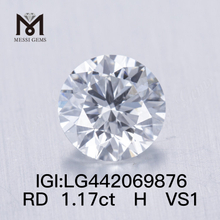 1.17 carat H VS1 IDEAL Round BRILLIANT lab diamond