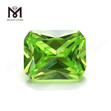 factory apple green octagon sytnetic cubic zirconia loose cz stone