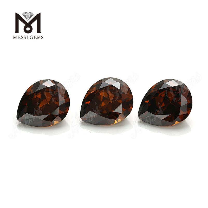 Factory price synthetic cubic zirconia gemstone pear cut 10x12mm offee cz 