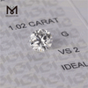 1.02ct G color round cut lab diamond VS2 synthetic diamond