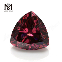 Wholesale Loose trillion shape 10 x 10mm CZ rhodolite Cubic Zirconia Stone