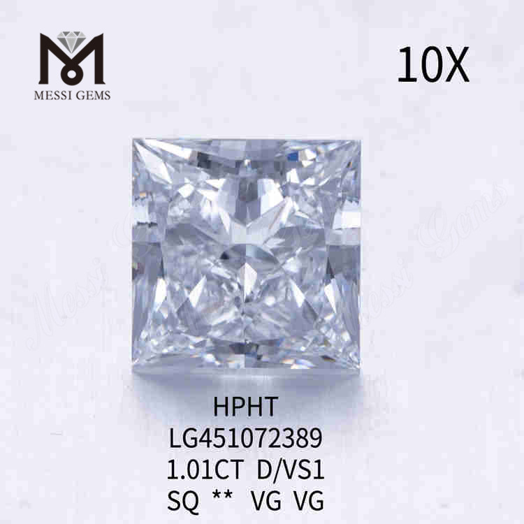 1.01CT D/VS1 Square synthetic diamonds for sale VG