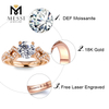18k Jóias de ouro rosa def Moissanite 1 anel de noivado de quilate