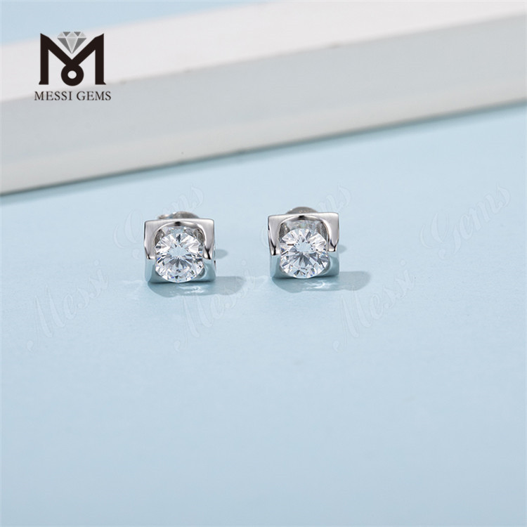 Messi Gems 925 silver jewelry 2 carat DEF moissanite women earring