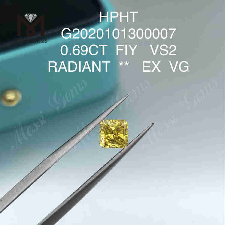 0.69ct FIY lab grown diamond VS1 Radiant cut 