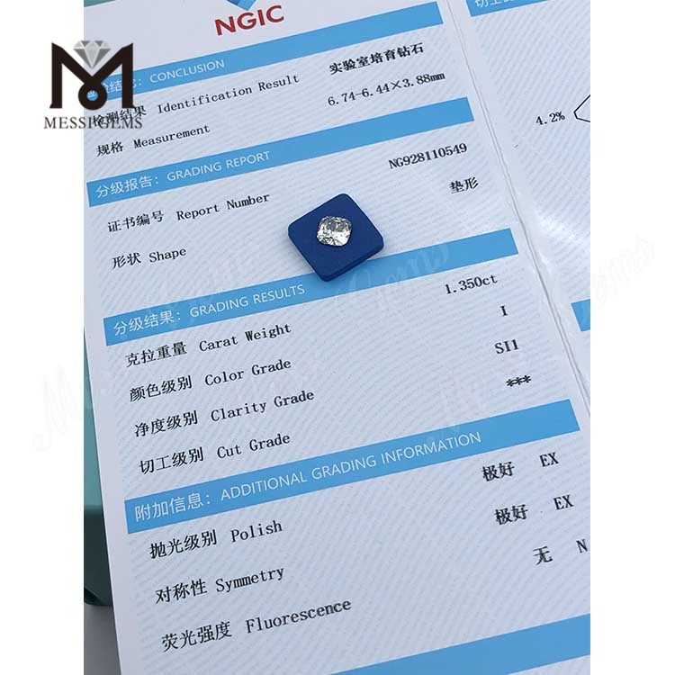 1.350CT I Colo colui cultum Lupum solve Lab crevit Diamond SI1 ex