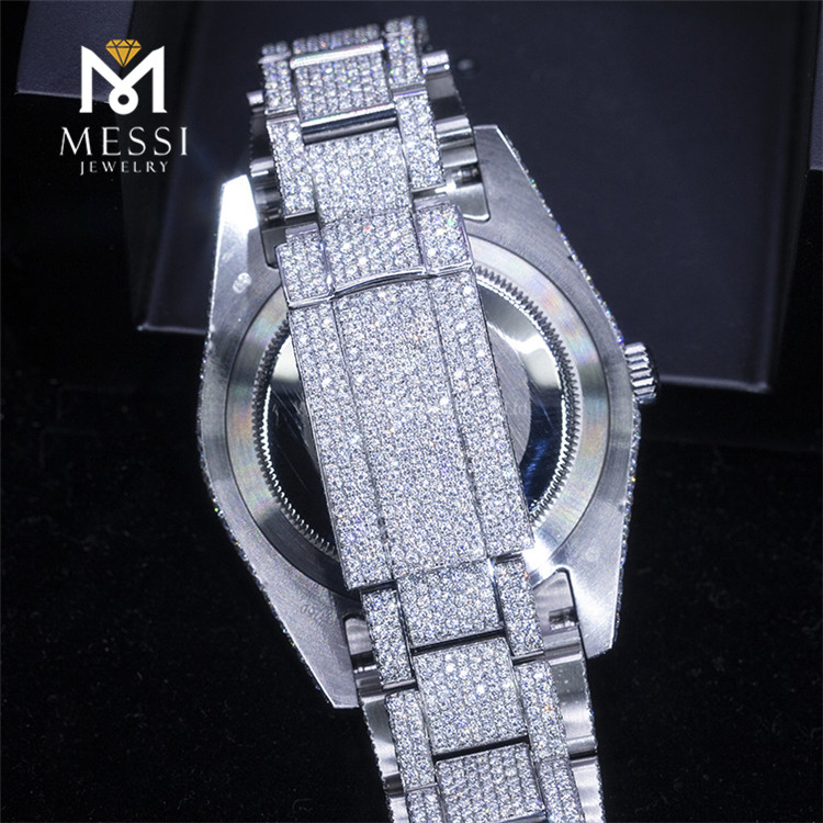 Top brand custom design Luxury ice out men women watch DEF vvs moissanite watch