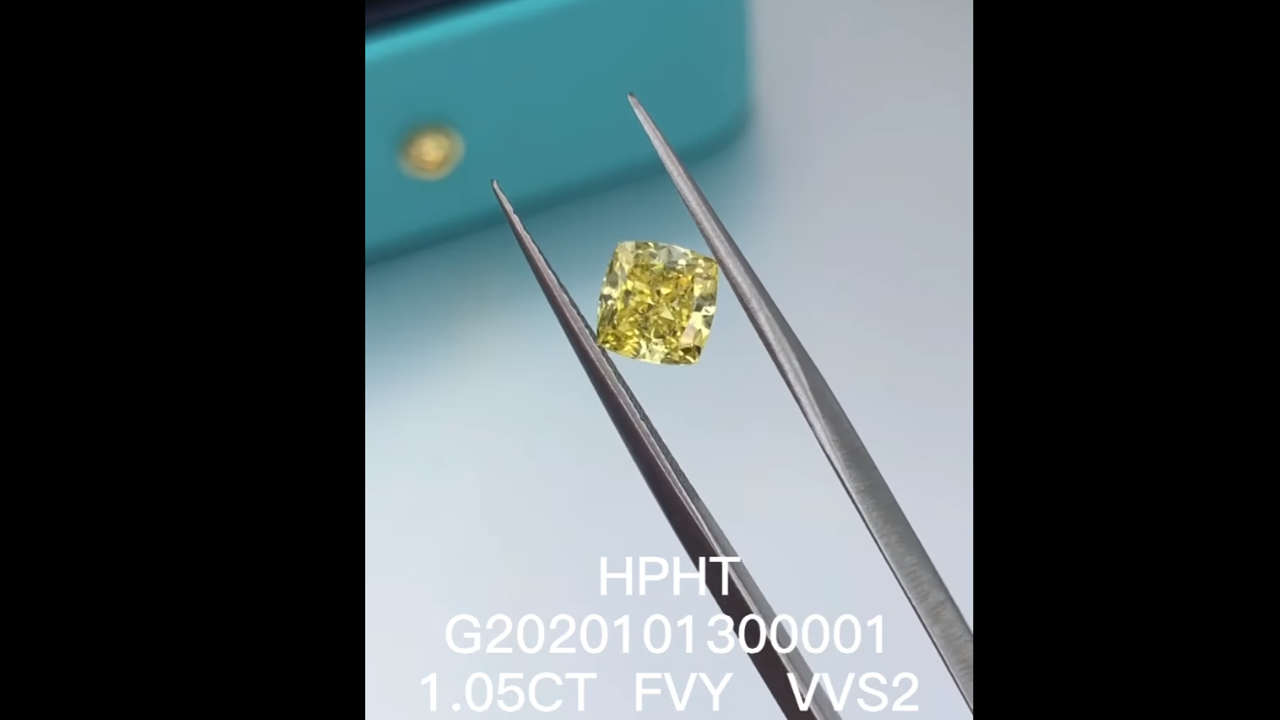 1.05ct fvy vvs2 lab grown yellow diamond video