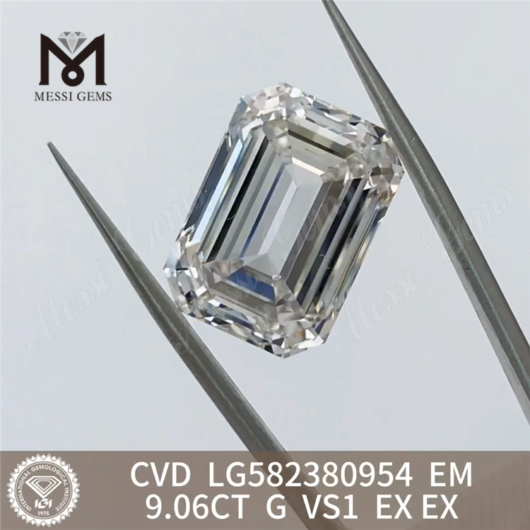 9.06CT G VS1 EM cut EX EX emerald lab created diamond CVD LG582380954