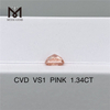 1.34ct fancy pink loose man made diamonds radiant cut cvd diamond on sale